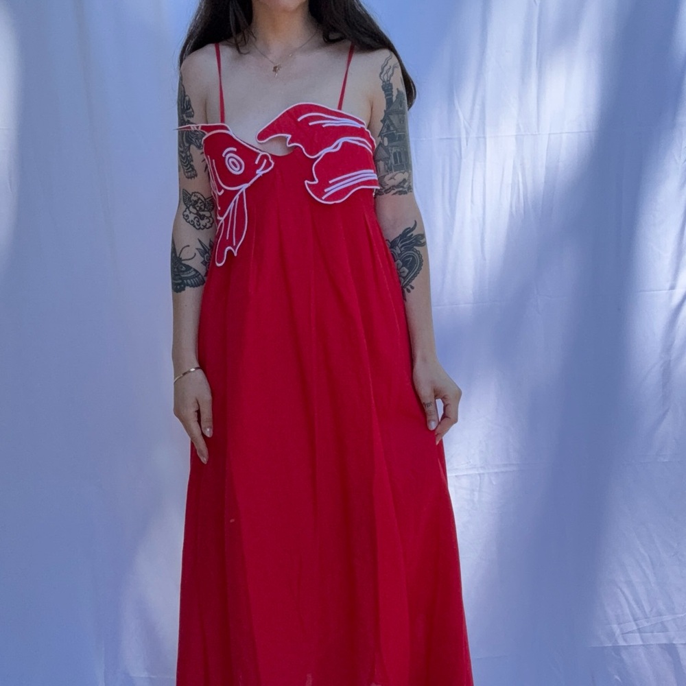 Red koi fish dress
